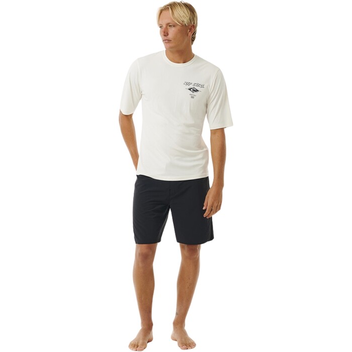 Rip Curl Surflite 2024 Icons UPF Kurzarm Surf Tee 14YMRV - Bone